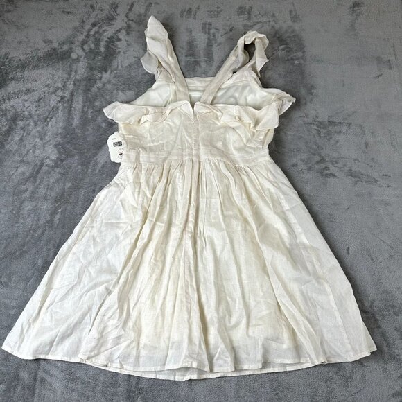Altar’d State Womens Dress Oatmeal Ruffles Size Medium Bib Short Sleeve - Picture 9 of 9